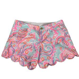 Lilly Pulitzer Buttercup Short Size 4 Scallop Hem Vibrant Print Womens Shorts